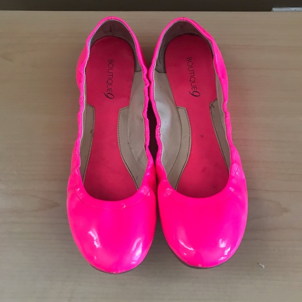 Hot pink flats